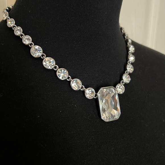 Curated Jewelry Set #30 - Necklace, Bracelet, Earrings *silver/black/rhinestones - Picture 3 of 8